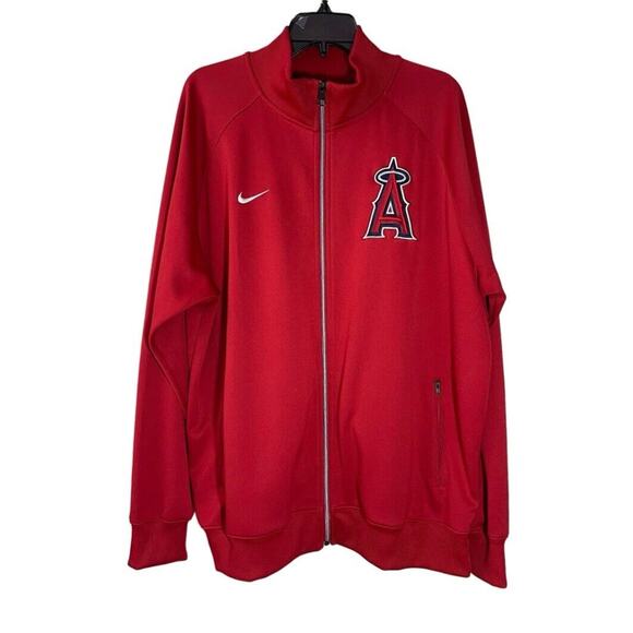 Nike Dri-Fit Anaheim Angels Jacket Mens X Large Red Full Zip MLB Baseball - Picture 1 of 10